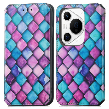 For Huawei Pura 70 Pro CaseNeo Colorful Magnetic Leather Phone Case(Purple Scales) - Huawei Cases by PMC Jewellery | Online Shopping South Africa | PMC Jewellery | Buy Now Pay Later Mobicred