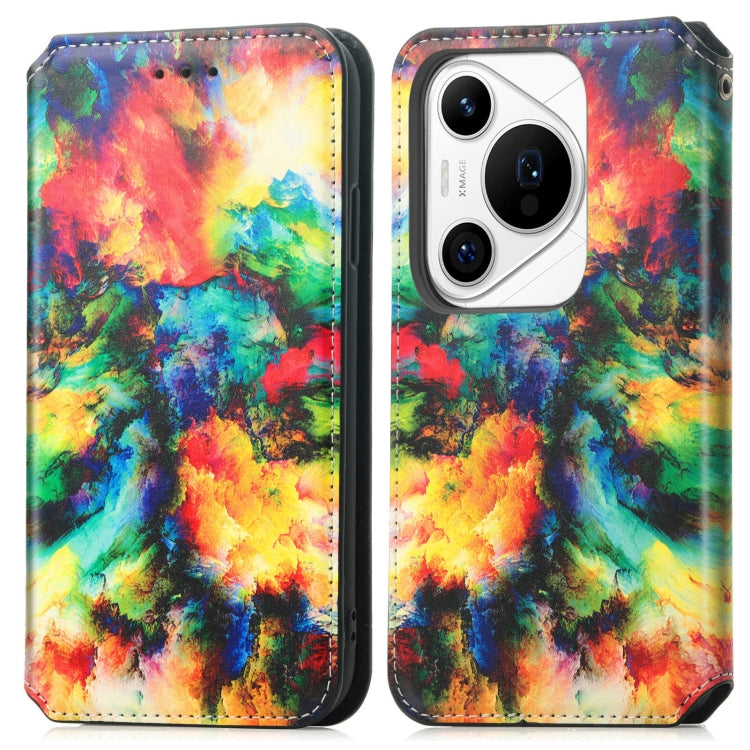 For Huawei Pura 70 Pro+ CaseNeo Colorful Magnetic Leather Phone Case(Colorful Cloud) - Huawei Cases by PMC Jewellery | Online Shopping South Africa | PMC Jewellery | Buy Now Pay Later Mobicred