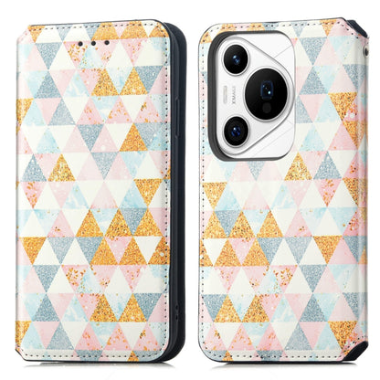 For Huawei Pura 70 Ultra CaseNeo Colorful Magnetic Leather Phone Case(Rhombus) - Huawei Cases by PMC Jewellery | Online Shopping South Africa | PMC Jewellery | Buy Now Pay Later Mobicred