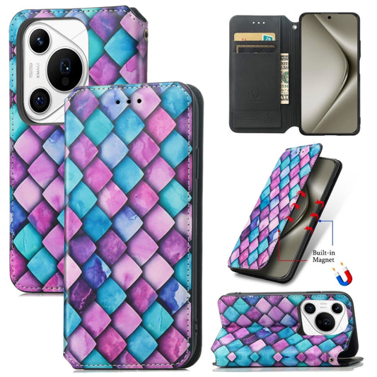 For Huawei Pura 70 Ultra CaseNeo Colorful Magnetic Leather Phone Case(Purple Scales) - Huawei Cases by PMC Jewellery | Online Shopping South Africa | PMC Jewellery | Buy Now Pay Later Mobicred