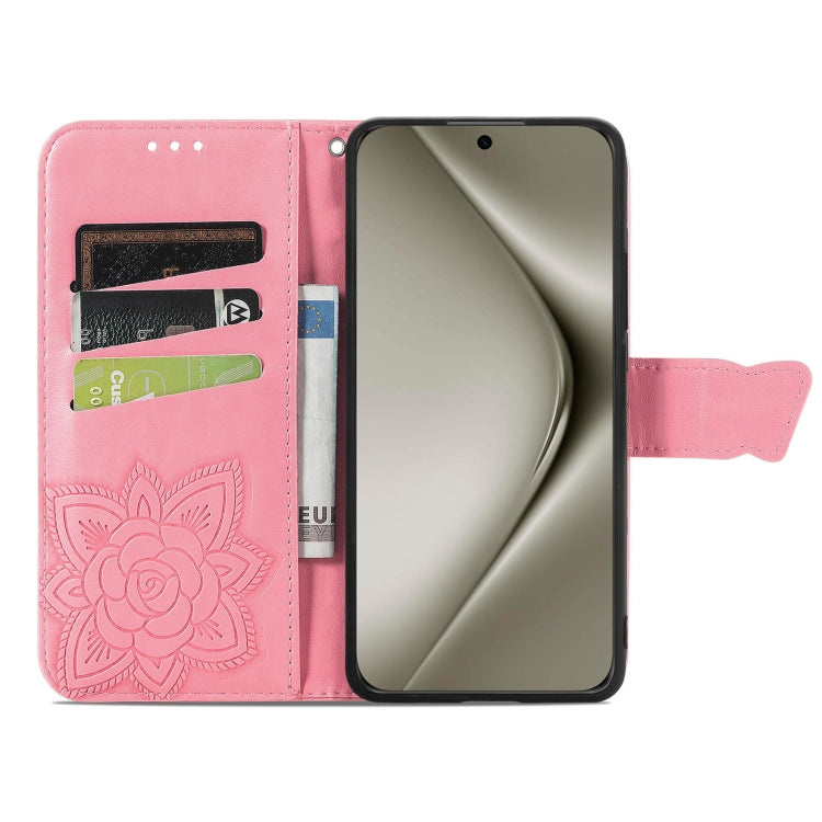 For Huawei Pura 70 Pro Butterfly Love Flower Embossed Leather Phone Case(Pink) - Huawei Cases by PMC Jewellery | Online Shopping South Africa | PMC Jewellery | Buy Now Pay Later Mobicred