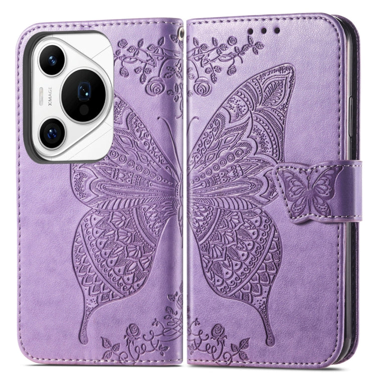 For Huawei Pura 70 Pro+ Butterfly Love Flower Embossed Leather Phone Case(Lavender) - Huawei Cases by PMC Jewellery | Online Shopping South Africa | PMC Jewellery | Buy Now Pay Later Mobicred