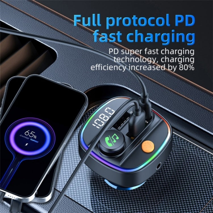 C4S Digital Display Car PD 30W+QC 3.0 Car Charger Audio MP3 Player FM Transmitter - Car Charger by PMC Jewellery | Online Shopping South Africa | PMC Jewellery | Buy Now Pay Later Mobicred