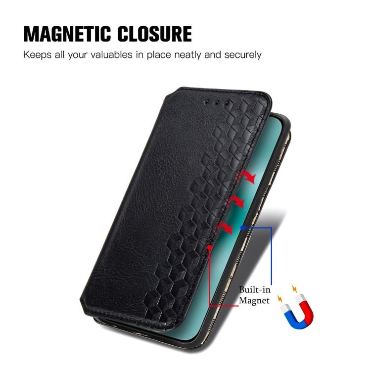 For Huawei Pura 70 Ultra Cubic Grid Pressed Magnetic Leather Phone Case(Black) - Huawei Cases by PMC Jewellery | Online Shopping South Africa | PMC Jewellery | Buy Now Pay Later Mobicred