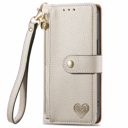 For Huawei Pura 70 Pro+ Love Zipper Lanyard Leather Phone Case(Gray) - Huawei Cases by PMC Jewellery | Online Shopping South Africa | PMC Jewellery | Buy Now Pay Later Mobicred