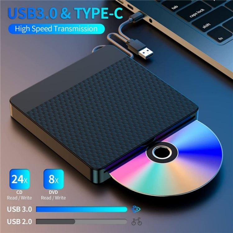 X001 USB 3.0+Type-C Disc Player External Optical Drive CD / DVD Burner Reader - Rewritable Drive by PMC Jewellery | Online Shopping South Africa | PMC Jewellery | Buy Now Pay Later Mobicred