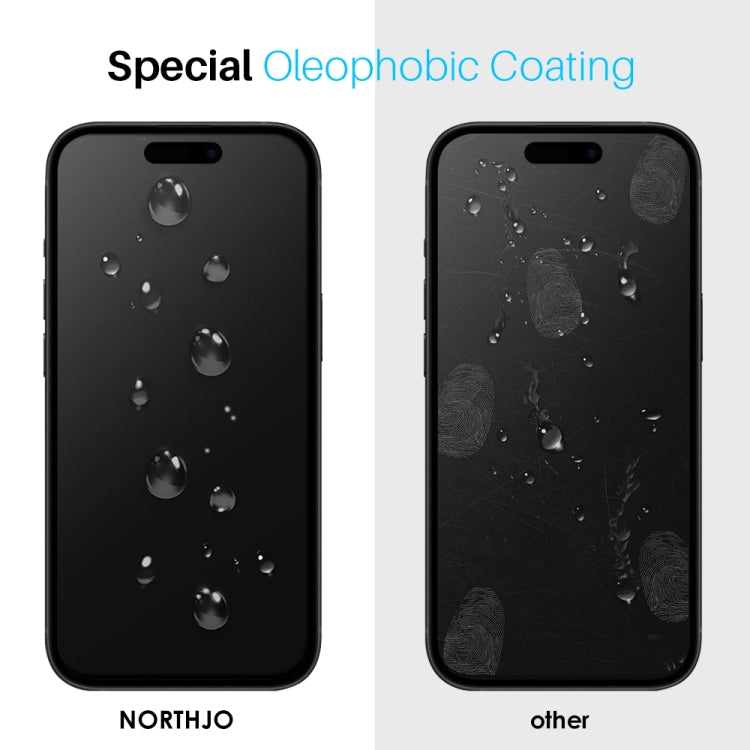 For iPhone 16 Pro NORTHJO 2pcs A++ Tempered Glass Film with Installation Frame - iPhone 16 Pro Tempered Glass by NORTHJO | Online Shopping South Africa | PMC Jewellery | Buy Now Pay Later Mobicred