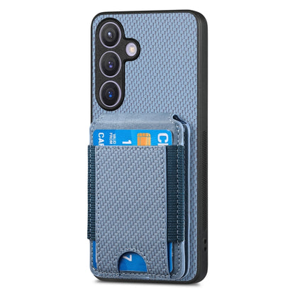 For Samsung Galaxy S24+ 5G Carbon Fiber Vertical Flip Wallet Stand Phone Case(Blue) - Galaxy S24+ 5G Cases by PMC Jewellery | Online Shopping South Africa | PMC Jewellery | Buy Now Pay Later Mobicred