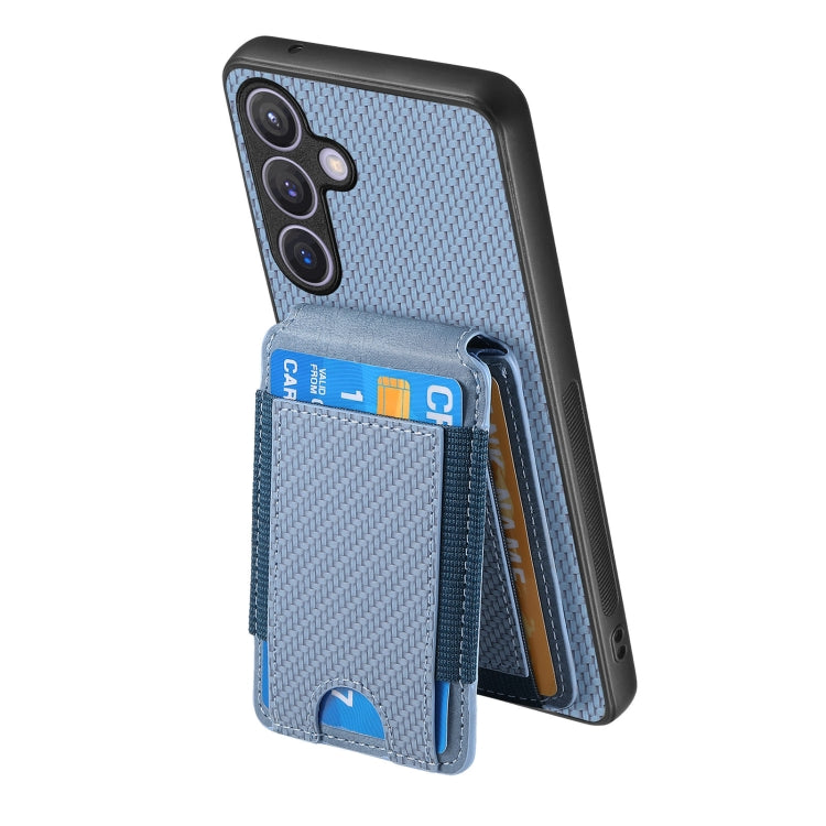 For Samsung Galaxy S24+ 5G Carbon Fiber Vertical Flip Wallet Stand Phone Case(Blue) - Galaxy S24+ 5G Cases by PMC Jewellery | Online Shopping South Africa | PMC Jewellery | Buy Now Pay Later Mobicred