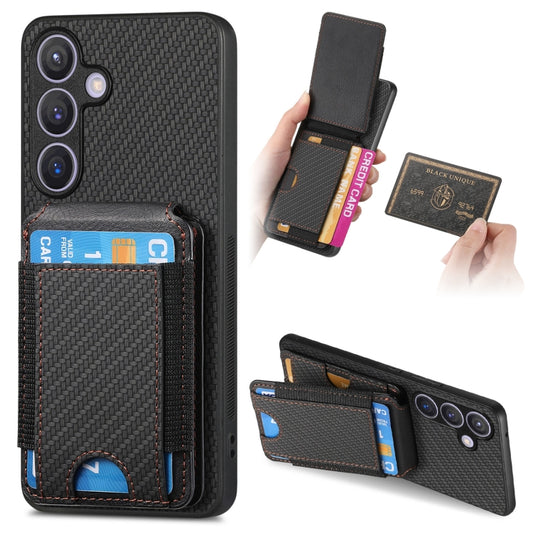 For Samsung Galaxy S24+ 5G Carbon Fiber Vertical Flip Wallet Stand Phone Case(Black) - Galaxy S24+ 5G Cases by PMC Jewellery | Online Shopping South Africa | PMC Jewellery | Buy Now Pay Later Mobicred