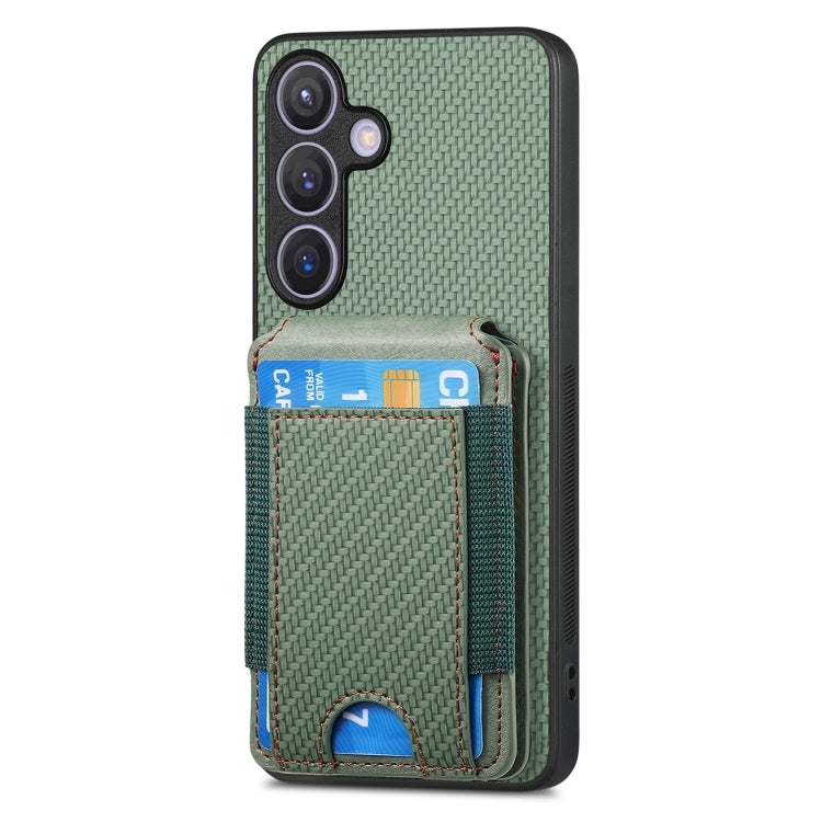 For Samsung Galaxy S24+ 5G Carbon Fiber Vertical Flip Wallet Stand Phone Case(Green) - Galaxy S24+ 5G Cases by PMC Jewellery | Online Shopping South Africa | PMC Jewellery | Buy Now Pay Later Mobicred