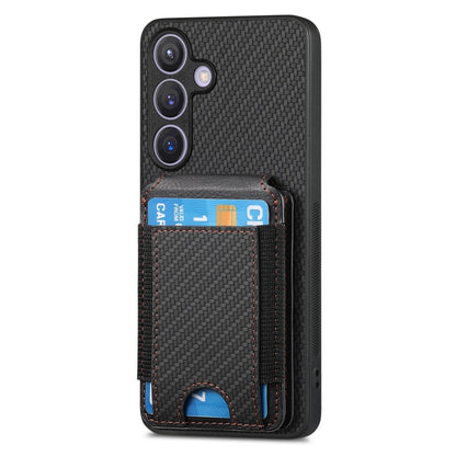 For Samsung Galaxy S24 5G Carbon Fiber Vertical Flip Wallet Stand Phone Case(Black) - Galaxy S24 5G Cases by PMC Jewellery | Online Shopping South Africa | PMC Jewellery | Buy Now Pay Later Mobicred