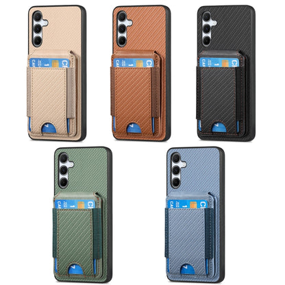 For Samsung Galaxy S24+ 5G Carbon Fiber Vertical Flip Wallet Stand Phone Case(Khaki) - Galaxy S24+ 5G Cases by PMC Jewellery | Online Shopping South Africa | PMC Jewellery | Buy Now Pay Later Mobicred