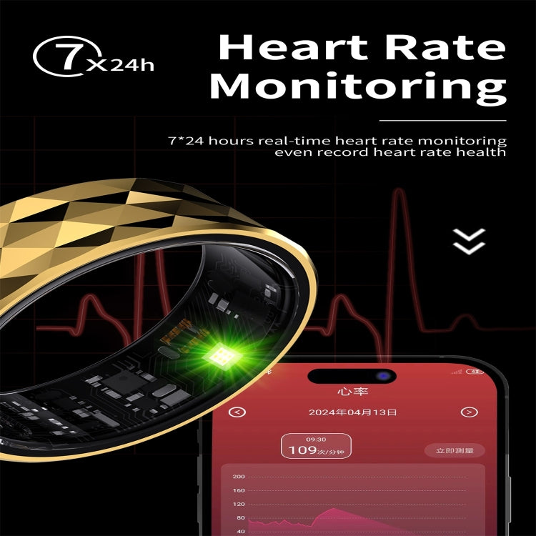 R12M SIZE 18 Smart Ring, Support Health Monitoring / Multiple Exercise Modes(Black) - Smart Rings / Smart Telephones by PMC TechLife | Online Shopping South Africa | PMC TechLife | Buy Now Pay Later Mobicred