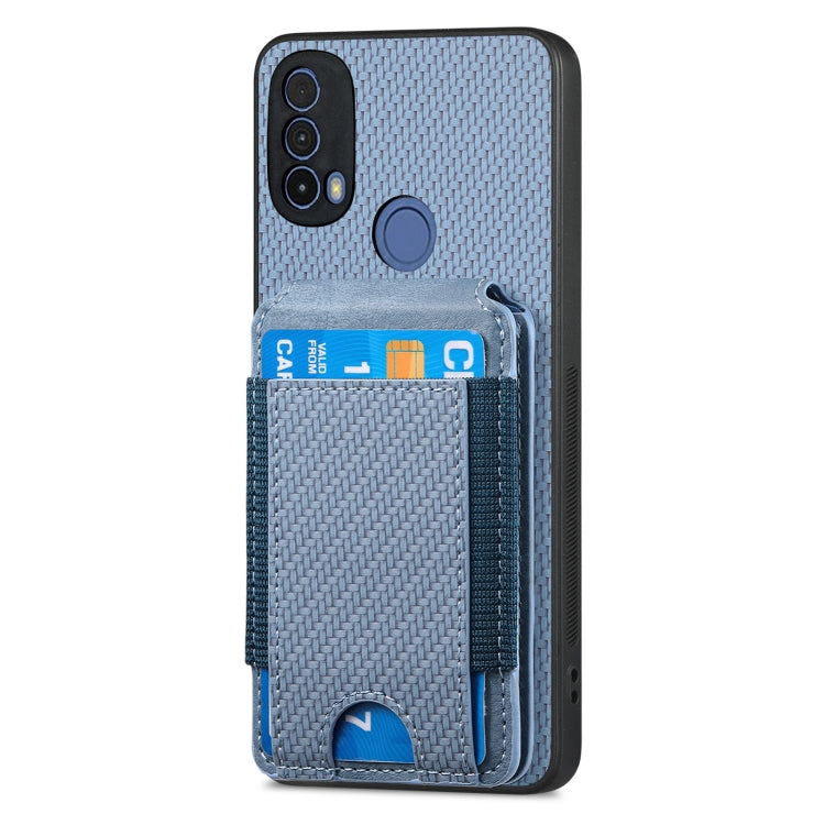 For Motorola Moto G 5G 2024 4G Carbon Fiber Vertical Flip Wallet Stand Phone Case(Blue) - Motorola Cases by PMC Jewellery | Online Shopping South Africa | PMC Jewellery | Buy Now Pay Later Mobicred