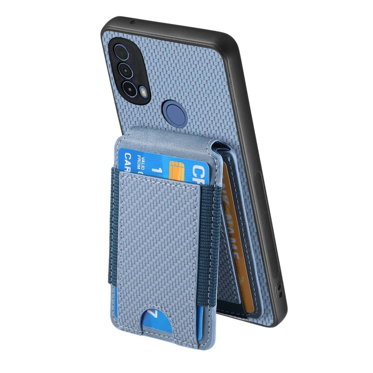 For Motorola Moto G 5G 2024 4G Carbon Fiber Vertical Flip Wallet Stand Phone Case(Blue) - Motorola Cases by PMC Jewellery | Online Shopping South Africa | PMC Jewellery | Buy Now Pay Later Mobicred