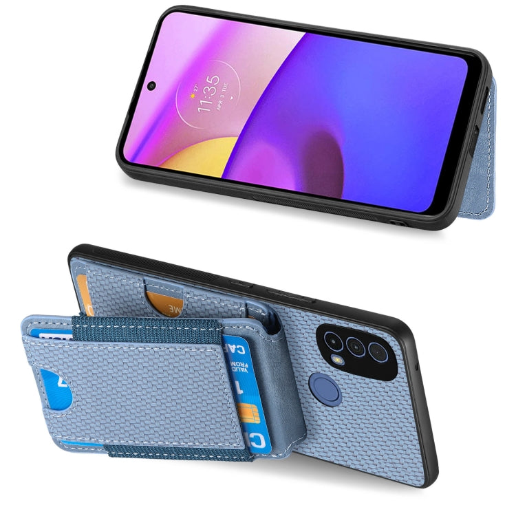 For Motorola Moto G 5G 2024 4G Carbon Fiber Vertical Flip Wallet Stand Phone Case(Blue) - Motorola Cases by PMC Jewellery | Online Shopping South Africa | PMC Jewellery | Buy Now Pay Later Mobicred