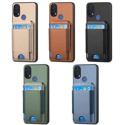 For Motorola Moto G 5G 2024 4G Carbon Fiber Vertical Flip Wallet Stand Phone Case(Blue) - Motorola Cases by PMC Jewellery | Online Shopping South Africa | PMC Jewellery | Buy Now Pay Later Mobicred