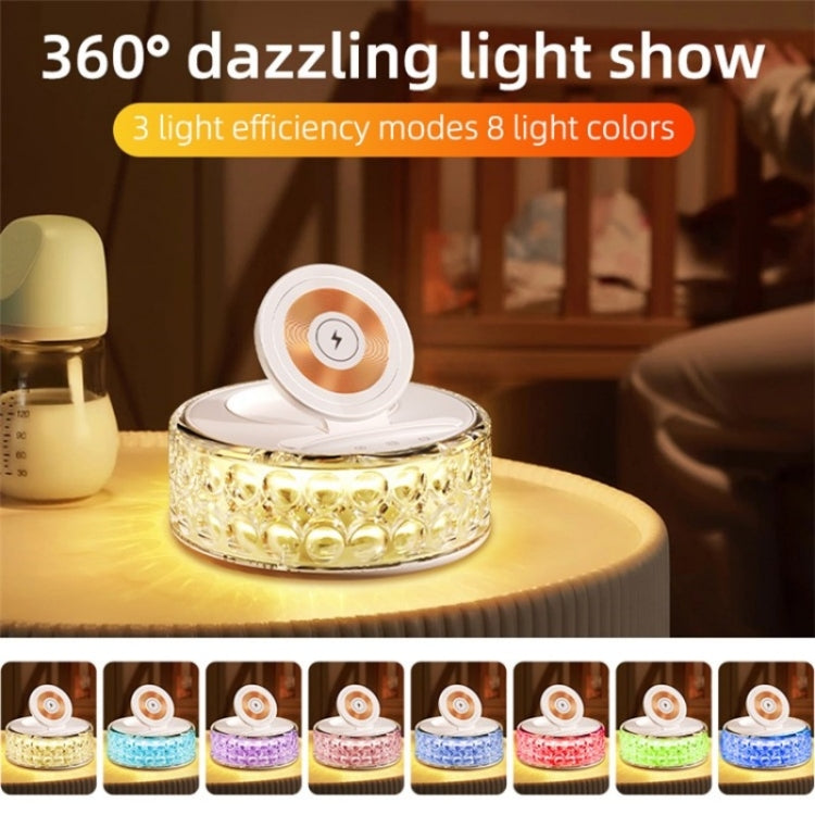 F11 Mobile Phone Holder Desktop Wireless Charger Dock Multi-Function Crystal Night Light - Wireless Charger by PMC Jewellery | Online Shopping South Africa | PMC Jewellery | Buy Now Pay Later Mobicred