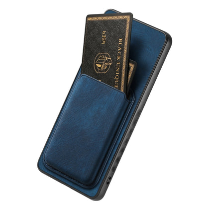 For Huawei Pura 70 Pro+ Retro Leather Card Bag Magnetic Phone Case(Blue) - Huawei Cases by PMC Jewellery | Online Shopping South Africa | PMC Jewellery | Buy Now Pay Later Mobicred