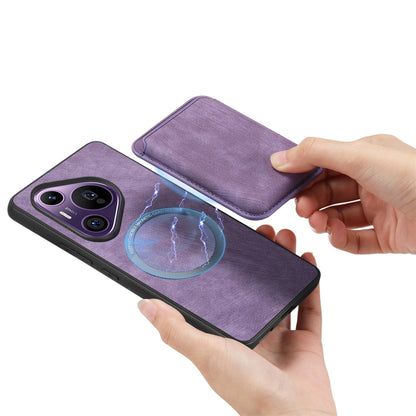 For Huawei Pura 70 Pro+ Retro Leather Card Bag Magnetic Phone Case(Purple) - Huawei Cases by PMC Jewellery | Online Shopping South Africa | PMC Jewellery | Buy Now Pay Later Mobicred