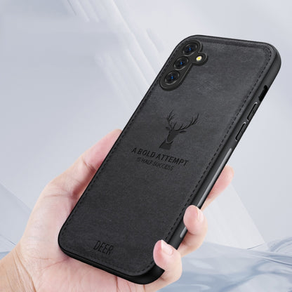 For Samsung Galaxy S25 5G Deer Head Cloth Skin All-inclusive Phone Case(Black) - Galaxy S25 5G Cases by PMC Jewellery | Online Shopping South Africa | PMC Jewellery | Buy Now Pay Later Mobicred