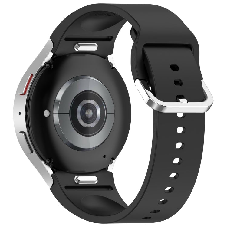 For Samsung Galaxy Watch FE 40mm Solid Color Silver Buckle Quick Release Silicone Watch Band(Black) - free shipping - PMC TechLife - Order now!