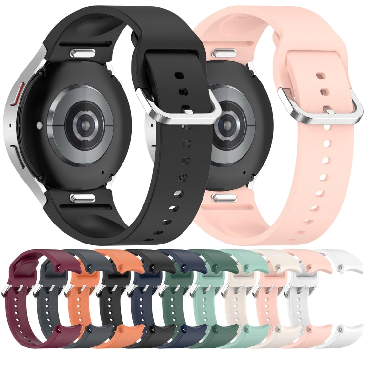 For Samsung Galaxy Watch7 40 / 44mm Solid Color Silver Buckle Quick Release Silicone Watch Band(Wine Red) - free shipping - PMC TechLife - Order now!