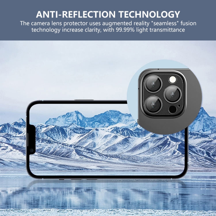 For iPhone 16 / 16 Plus ENKAY Anti-reflection Camera Lens Aluminium Alloy Tempered Glass Film(Silver) - iPhone 16 Plus Tempered Glass by ENKAY | Online Shopping South Africa | PMC Jewellery | Buy Now Pay Later Mobicred