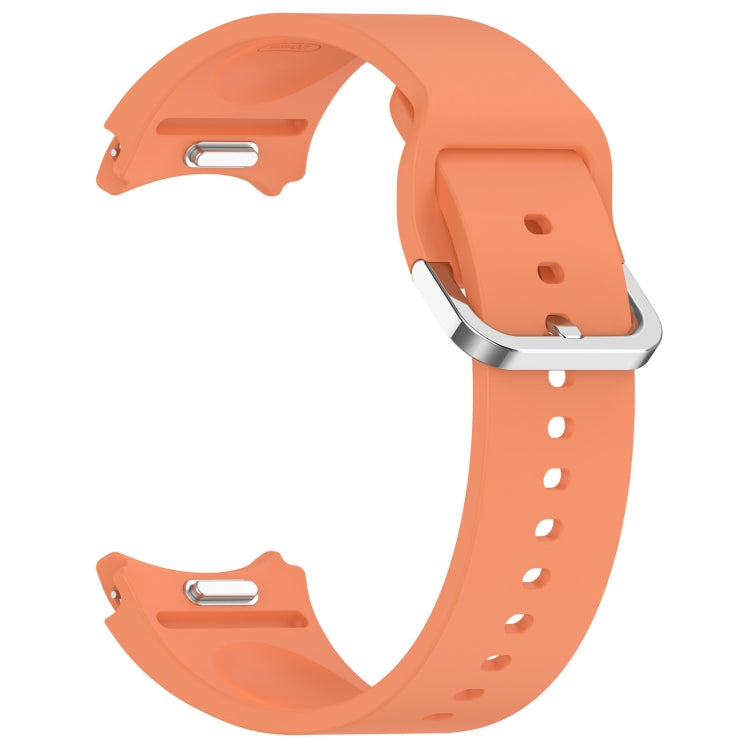 For Samsung Galaxy Watch 6 44mm Solid Color Silver Buckle Quick Release Silicone Watch Band(Orange) - free shipping - PMC TechLife - Order now!