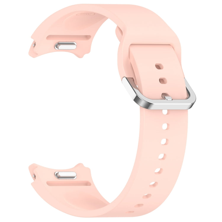For Samsung Galaxy watch 5 Pro Golf Edition Solid Color Silver Buckle Quick Release Silicone Watch Band(Pink) - free shipping - PMC TechLife - Order now!