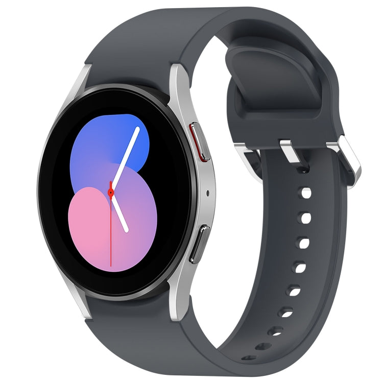 For Samsung Galaxy Watch 5  40mm Solid Color Silver Buckle Quick Release Silicone Watch Band(Grey) - free shipping - PMC TechLife - Order now!
