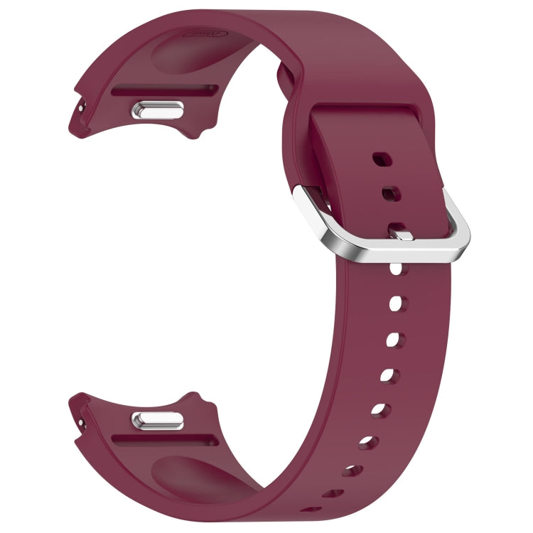 For Samsung Galaxy Watch 5  40mm Solid Color Silver Buckle Quick Release Silicone Watch Band(Wine Red) - free shipping - PMC TechLife - Order now!