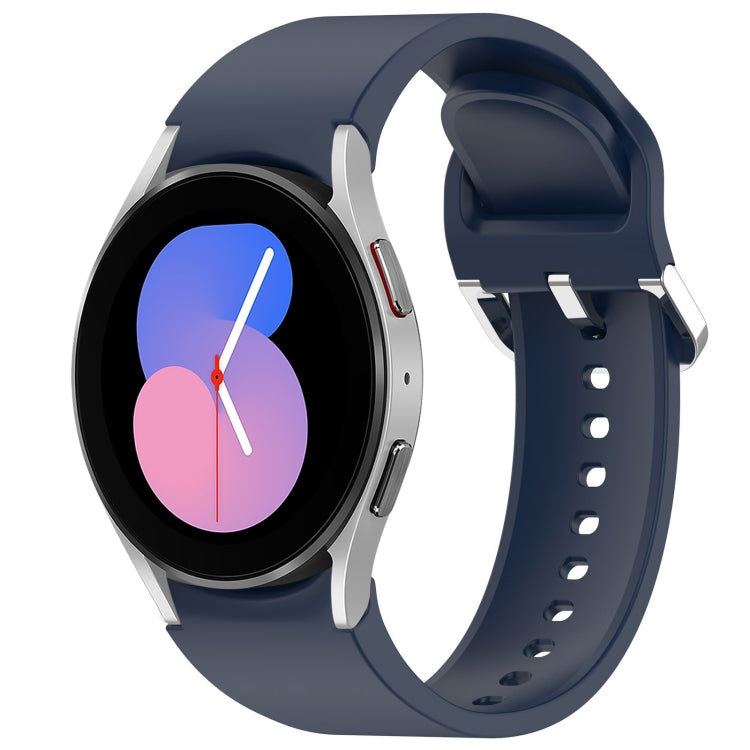 For Samsung Galaxy Watch 5  40mm Solid Color Silver Buckle Quick Release Silicone Watch Band(Midnight Blue) - free shipping - PMC TechLife - Order now!