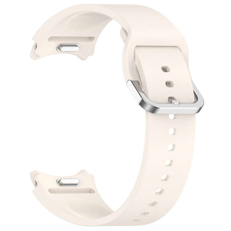 For Samsung Galaxy Watch 4 44mm Solid Color Silver Buckle Quick Release Silicone Watch Band(Starlight) - free shipping - PMC TechLife - Order now!