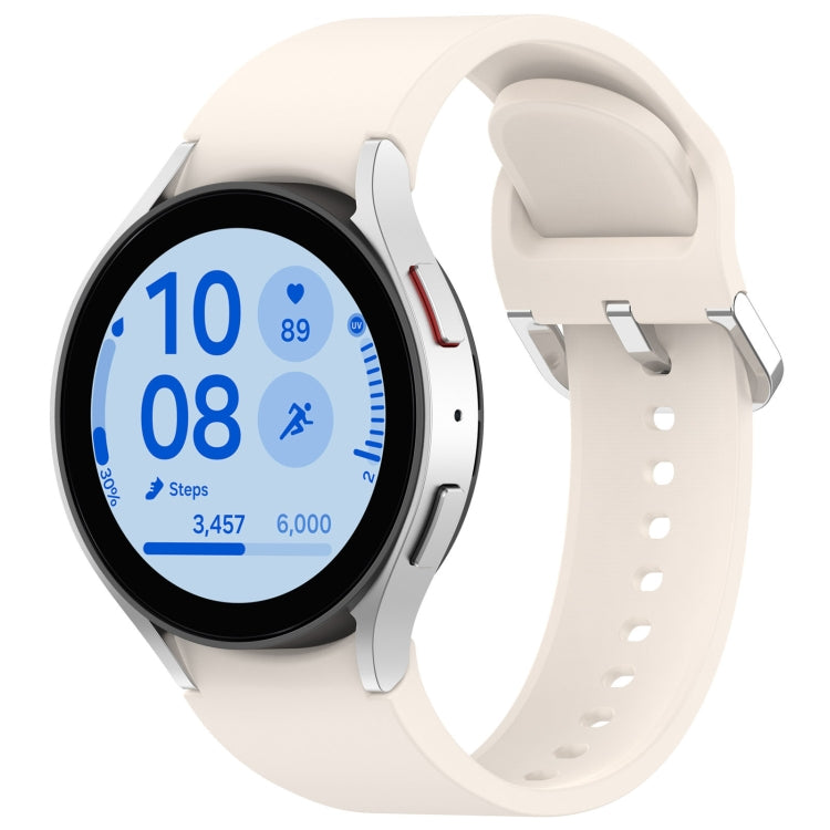 For Samsung Galaxy Watch 7 40mm Solid Color Silver Buckle Quick Release Silicone Watch Band(Starlight) - free shipping - PMC TechLife - Order now!