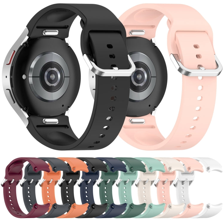 For Samsung Galaxy Watch 4 44mm Solid Color Silver Buckle Quick Release Silicone Watch Band(Midnight Blue) - free shipping - PMC TechLife - Order now!