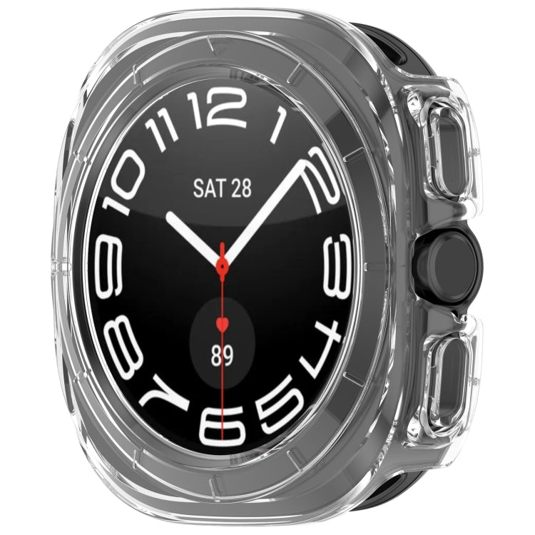 For Samsung Galaxy Watch Ultra 47mm Half Coverage Hollowed PC Watch Protective Case(Transparent White) - free shipping - PMC Jewellery - Order now!