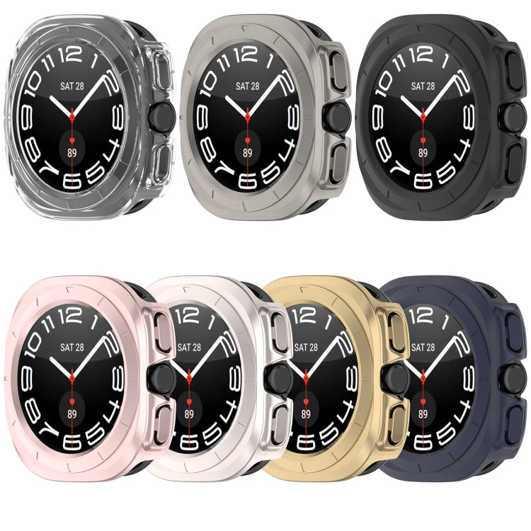 For Samsung Galaxy Watch Ultra 47mm Half Coverage Hollowed PC Watch Protective Case(Titanium Color) - Watch Cases by PMC Jewellery | Online Shopping South Africa | PMC Jewellery | Buy Now Pay Later Mobicred