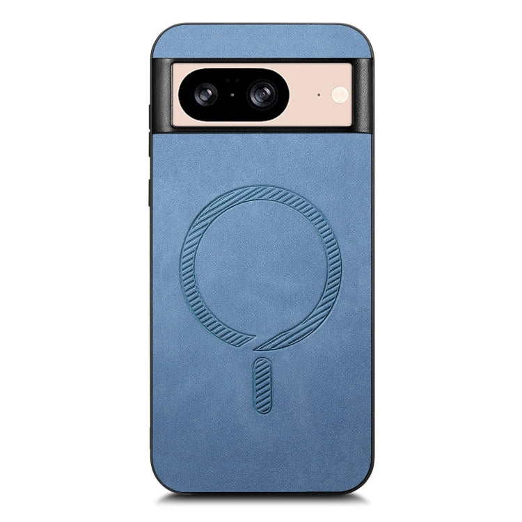 For Google Pixel 9 / 9 Pro Retro Magsafe Magnetic PU Back Cover Phone Case(Blue) - Google Cases by PMC Jewellery | Online Shopping South Africa | PMC Jewellery | Buy Now Pay Later Mobicred