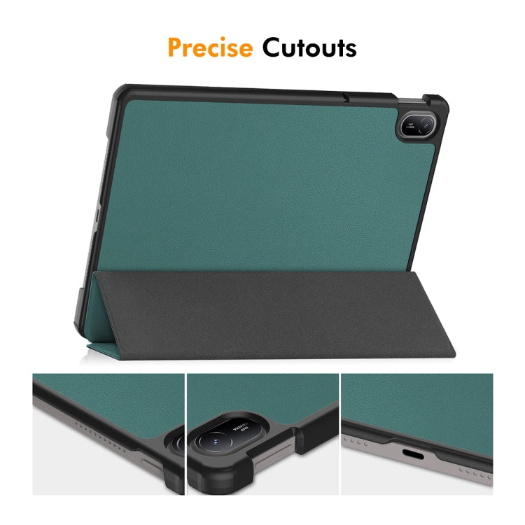 For Huawei MatePad SE 11 2024 ENKAY Tri-fold Custer Texture Platic Leather Tablet Case(Grey) - free shipping - PMC Jewellery - Order now!