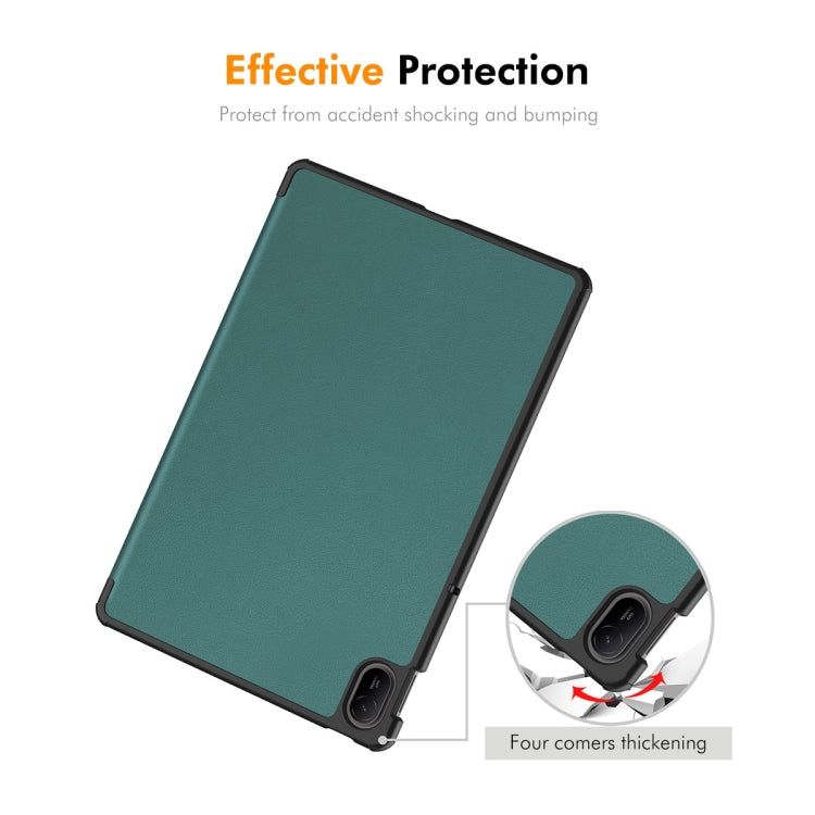 For Huawei MatePad SE 11 2024 ENKAY Tri-fold Custer Texture Platic Leather Tablet Case(Grey) - free shipping - PMC Jewellery - Order now!