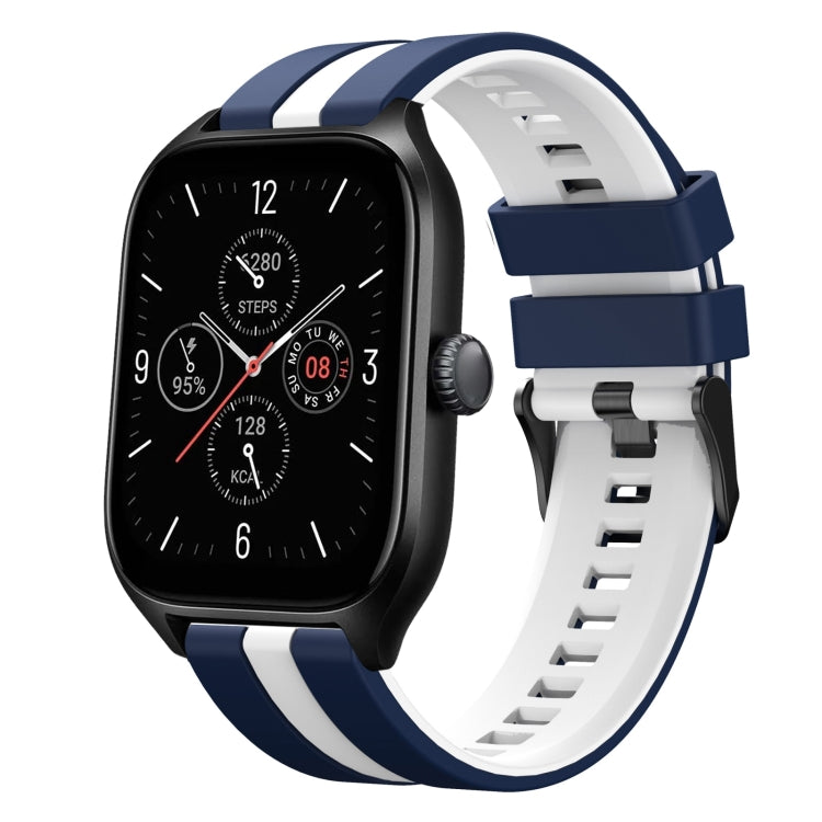 For Amazfit GTS 4 20mm Two-Color Sports Silicone Watch Band(Blue+White) - free shipping - PMC TechLife - Order now!
