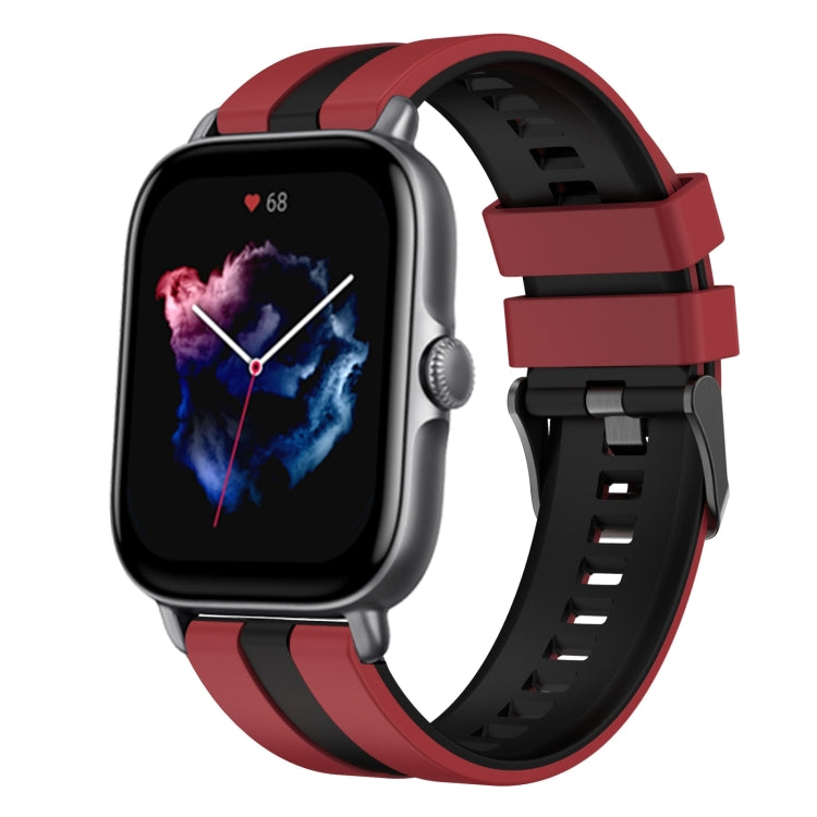 For Amazfit GTS 3 20mm Two-Color Sports Silicone Watch Band(Red+Black) - free shipping - PMC TechLife - Order now!