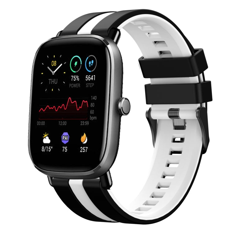 For Amazfit GTS 2 Mini 20mm Two-Color Sports Silicone Watch Band(Black+White) - free shipping - PMC TechLife - Order now!