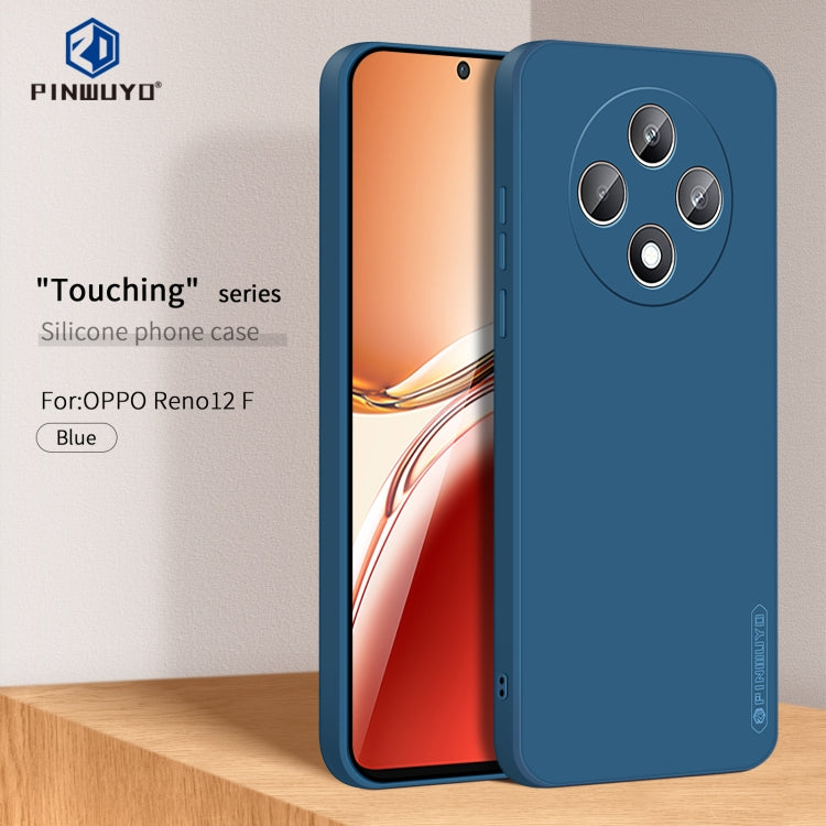 For OPPO Reno12 F PINWUYO Sense Series Liquid Silicone TPU Phone Case(Blue) - Reno12 F Cases by PINWUYO | Online Shopping South Africa | PMC Jewellery | Buy Now Pay Later Mobicred