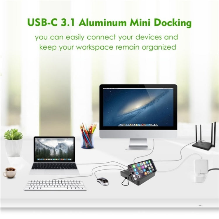 WAVLINK UHP3D01G Gigabit Ethernet USB 3.0 Multi-Function HUB 4K HD Docking Station(EU Plug) - free shipping - PMC Jewellery - Order now!