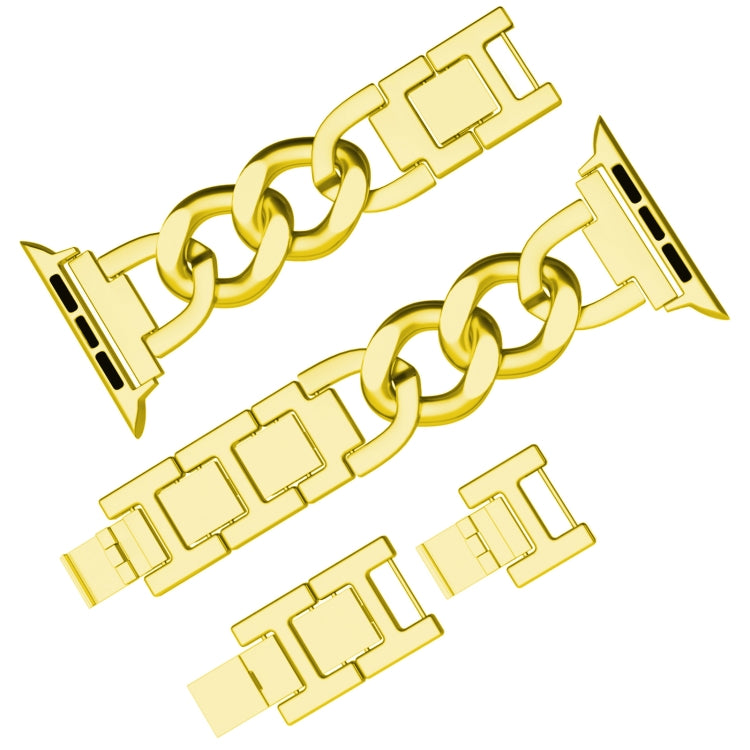 For Apple Watch Series 9 45mm Quick-Release Metal Chain Watch Band(Gold) - free shipping - PMC TechLife - Order now!