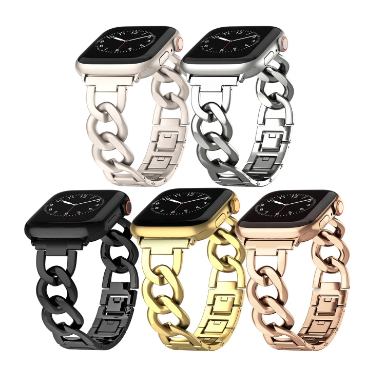 For Apple Watch Series 5 44mm Quick-Release Metal Chain Watch Band(Gold) - free shipping - PMC TechLife - Order now!