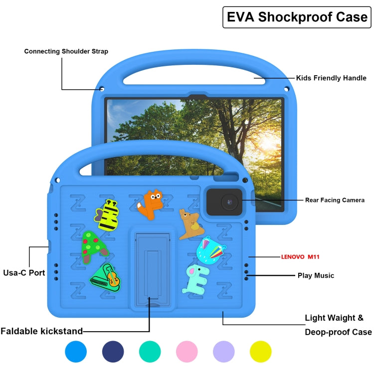 For Lenovo Tab M11 / Xiaoxin Pad 11 2024 Cartoon Sparrow EVA Shockproof Tablet Case(Blue) - Lenovo by PMC Jewellery | Online Shopping South Africa | PMC Jewellery | Buy Now Pay Later Mobicred